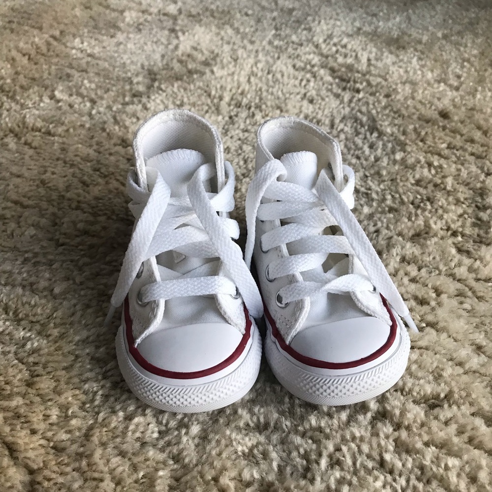Baby white high top converse size 3 brand new